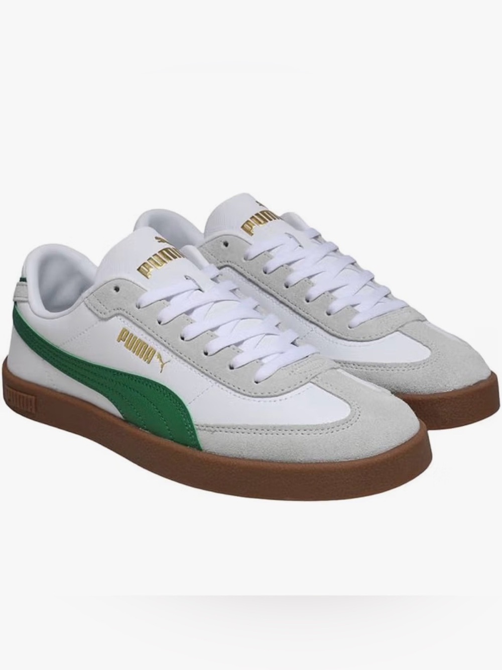 Puma White/Green Club II Era Unisex Sneaker (US 10 Mens)